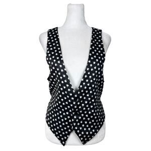 Vintage Y2K Isabelle’s Studio City Black & White Geometric Print V-Neck Vest